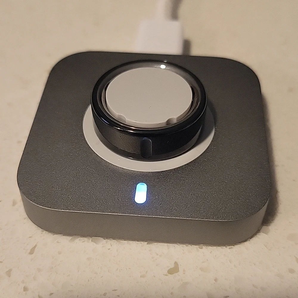 Magnetic Smart Ring Charger - Silver and Black